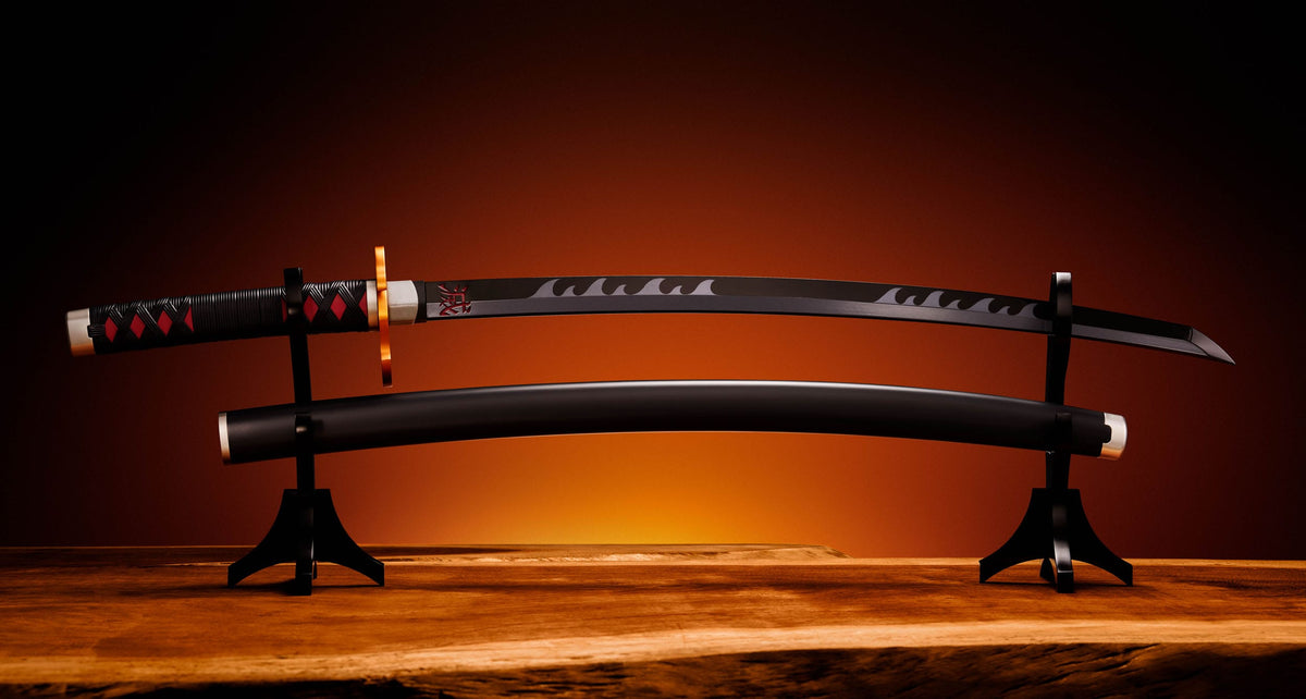 Demon Slayer - Tanjiro Kamado - Rengoku's Sword Guard - Nichirin Schwert Proplica Replik 1/1 (Bandai)