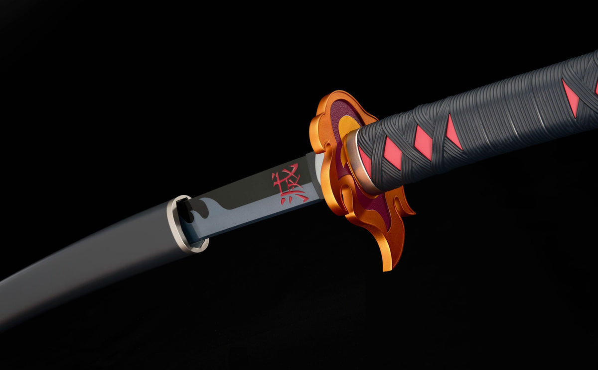 Demon Slayer - Tanjiro Kamado - Rengoku's Sword Guard - Nichirin Schwert Proplica Replik 1/1 (Bandai)