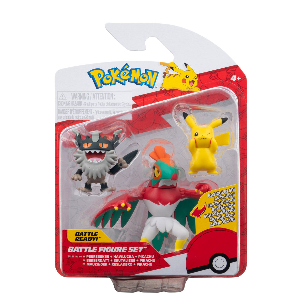 Pokémon - Pikachu #8, Mauzinger & Resladero - Battle Figuren 3er-Pack (Jazwares)