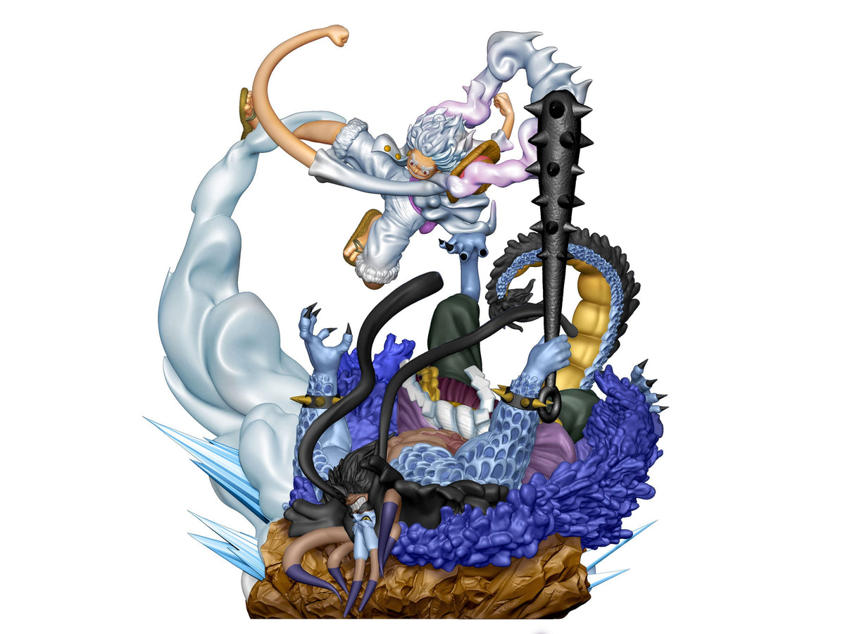 One Piece - Monkey D. Luffy - Gear 5 Special Set - Logbox Re Birth - Petitrama Series Mini-figures (Megahouse)