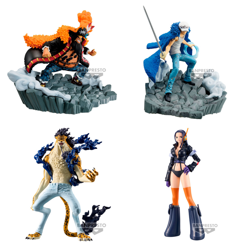Neue One Piece Figuren von Rob Lucci, Blackbeard, Law & Nico Robin