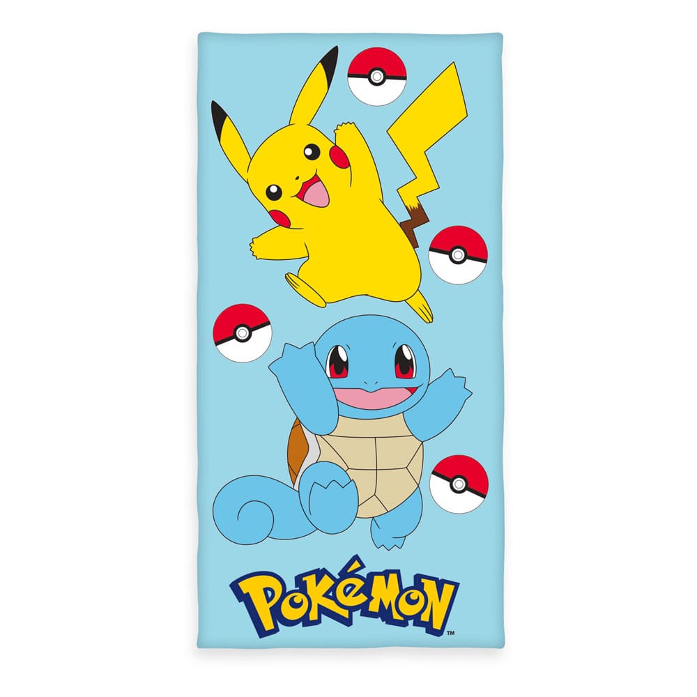 Pokemon - Velours-Handtuch - Pikachu & Schiggy (Herding)