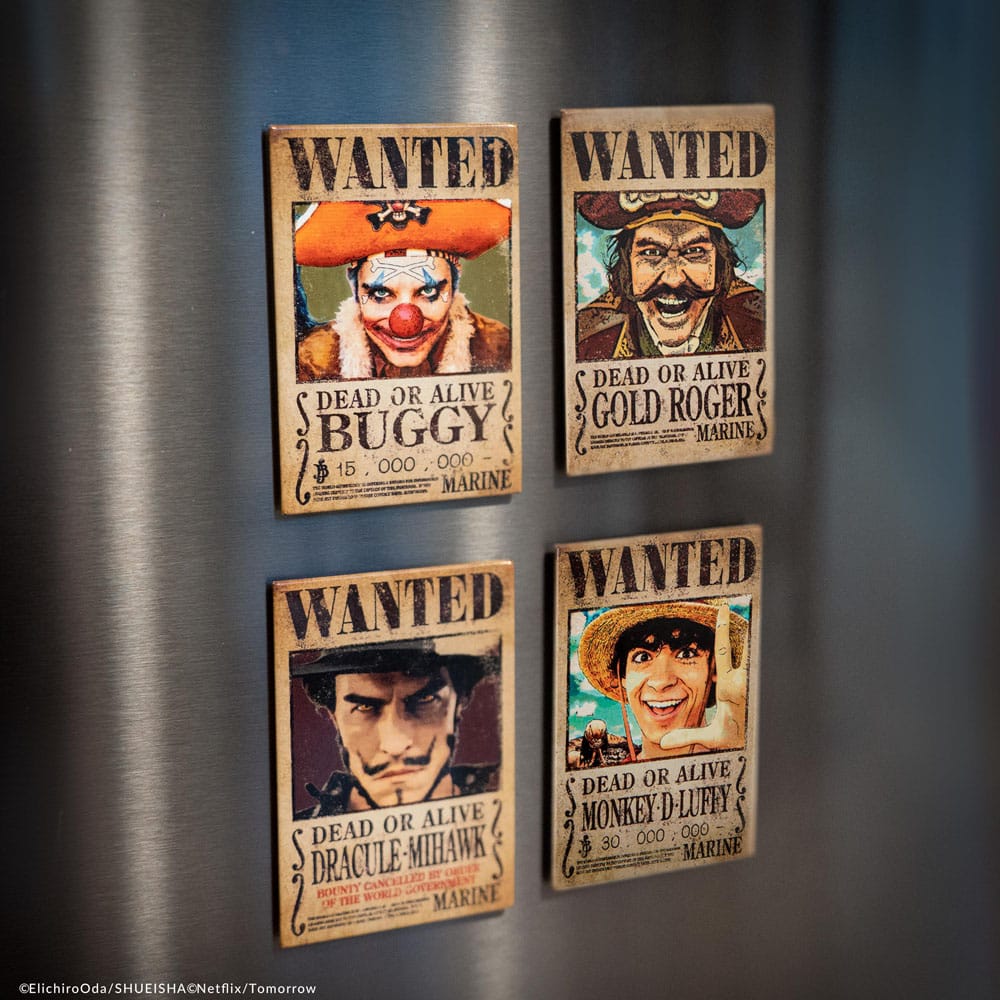 One Piece - Magnet - 4 -Pack Wanted (Cinereplicas)