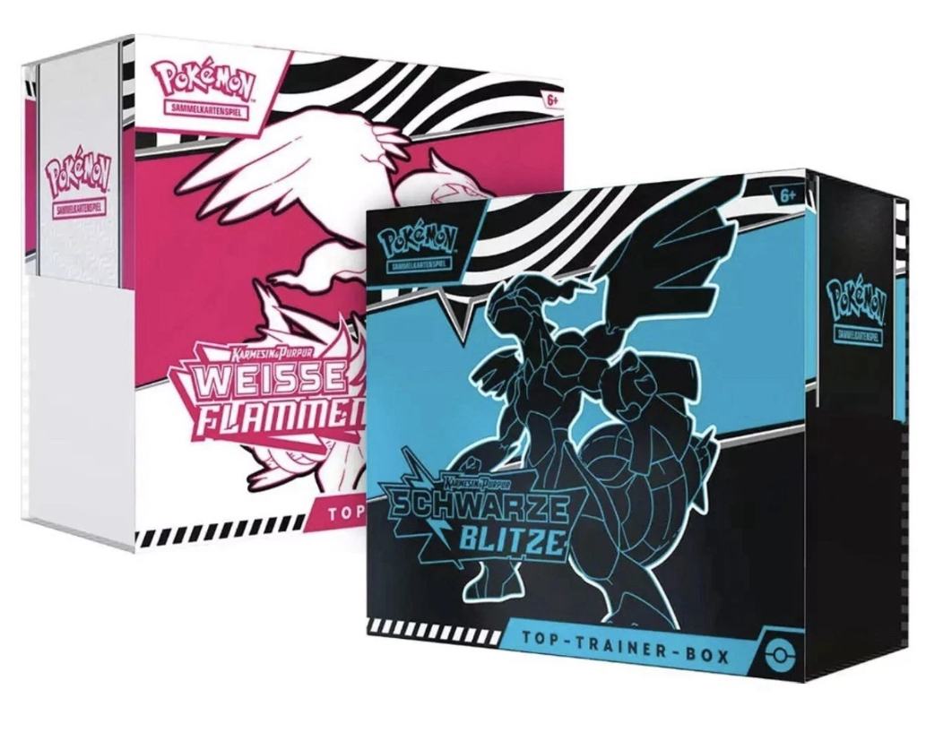 Pokémon - Karmesin & Purpur - Schwarze Blitze & Weiße Flammen - Top Trainer Box 2er Set (deutsch)