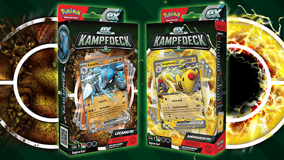 Pokemon - Ampharos Ex & Lucario Ex - Ex Kampf Decks Bundle (German)
