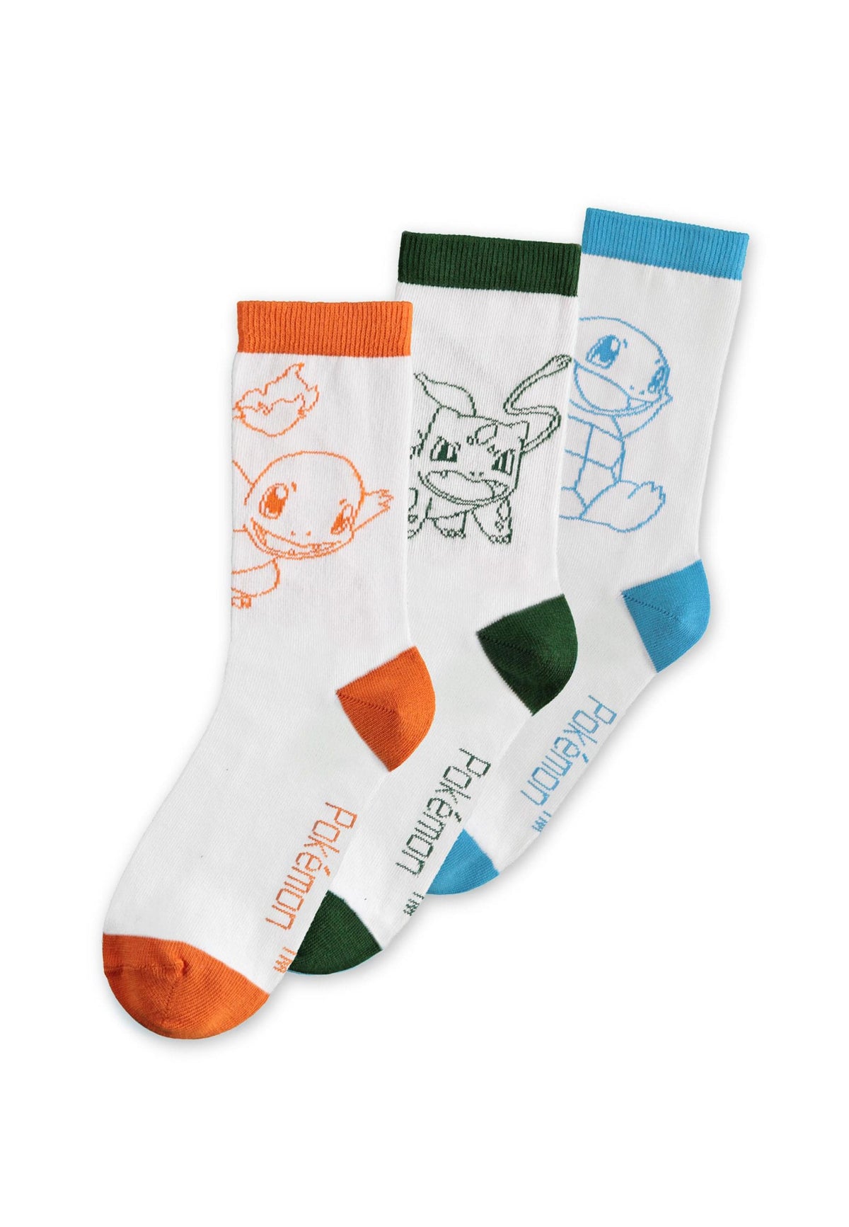 Pokemon - socks - Glumanda, BisaSam, Schiggy - 3 -pack - size 43-46 (difuzed)