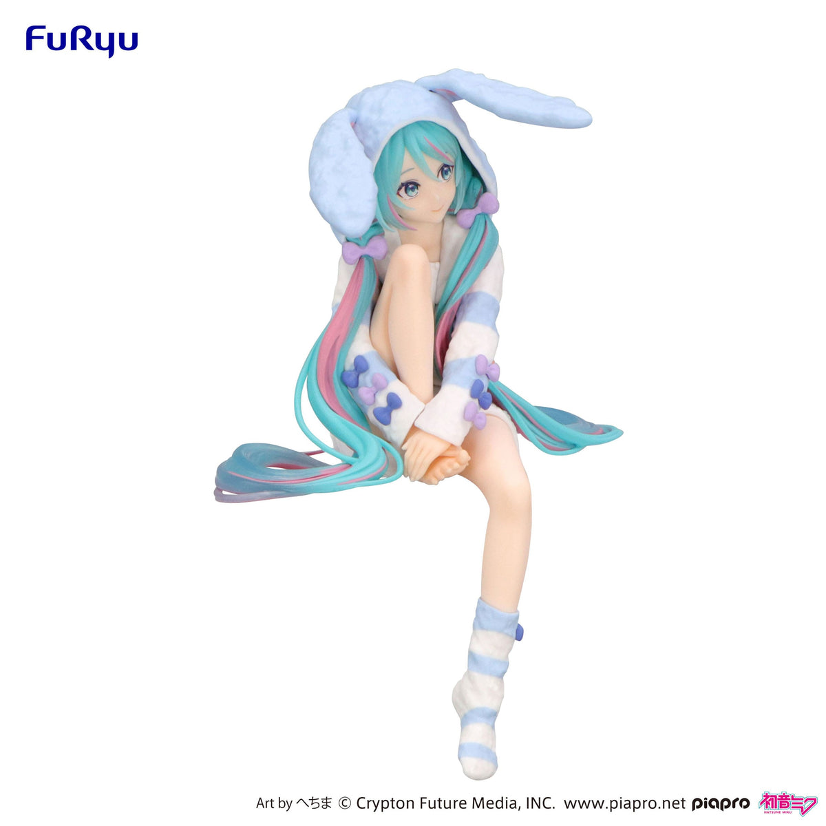 Hatsune Miku - Rabbit Ear Hood Pajama - Blue Color Noodle Stopper Figur (Furyu)