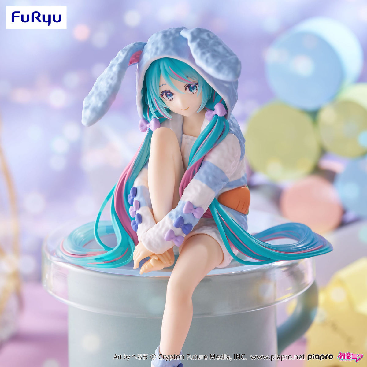 Hatsune Miku - Rabbit Ear Hood Pajama - Blue Color Noodle Stopper Figur (Furyu)