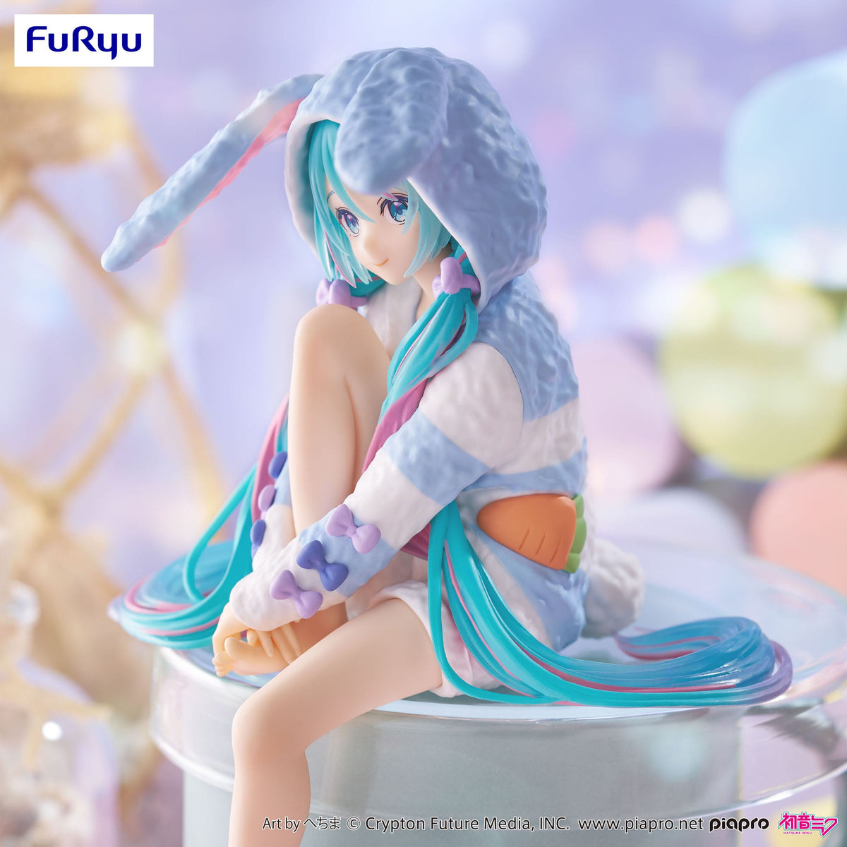 Hatsune Miku - Rabbit Ear Hood Pajama - Blue Color Noodle Stopper Figur (Furyu)