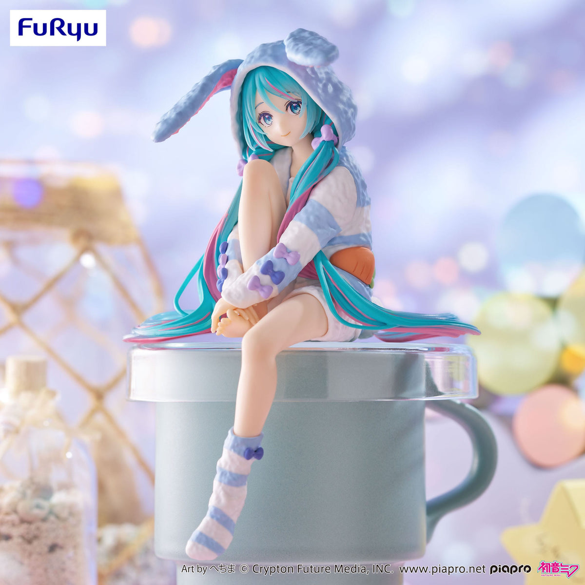 Hatsune Miku - Rabbit Ear Hood Pajama - Blue Color Noodle Stopper Figur (Furyu)