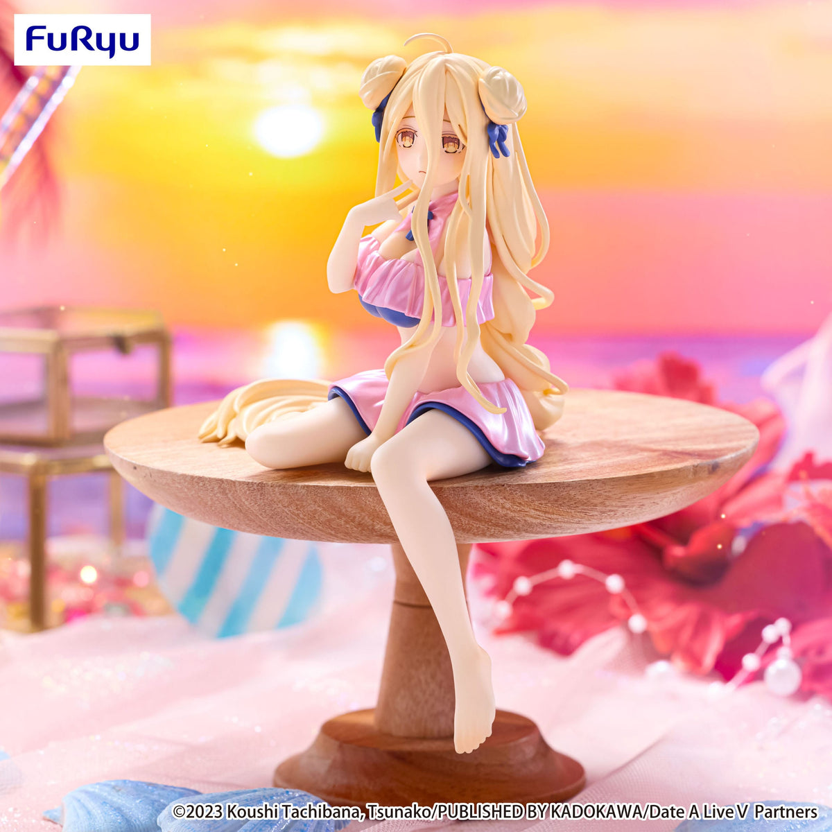 Date A Live V - Mukuro Hoshimiya - Swimsuit Pastel Pink Color - Noodle Stopper Figur (Furyu)