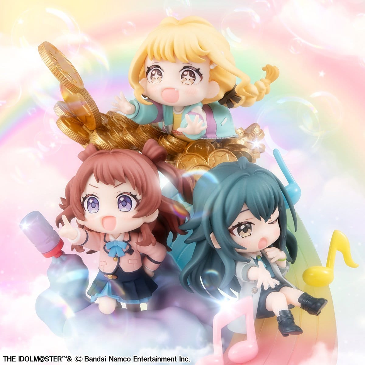 The Idolmaster Gakuen - Saki Hanami, Tsukimura Temari & Kotone Fujita - FigUnity Figur (with gift) (MegaHouse)