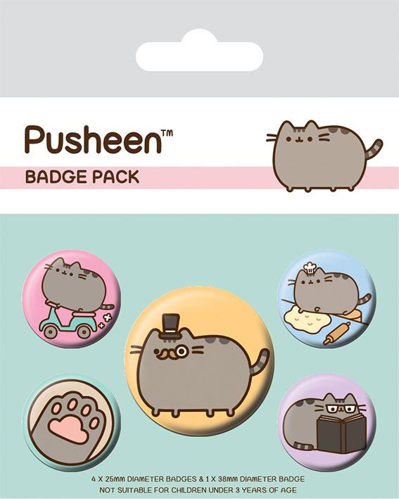 Pusheen - Badge Pack / Ansteck-Buttons 5er-Pack - Fancy (Pyramid International)