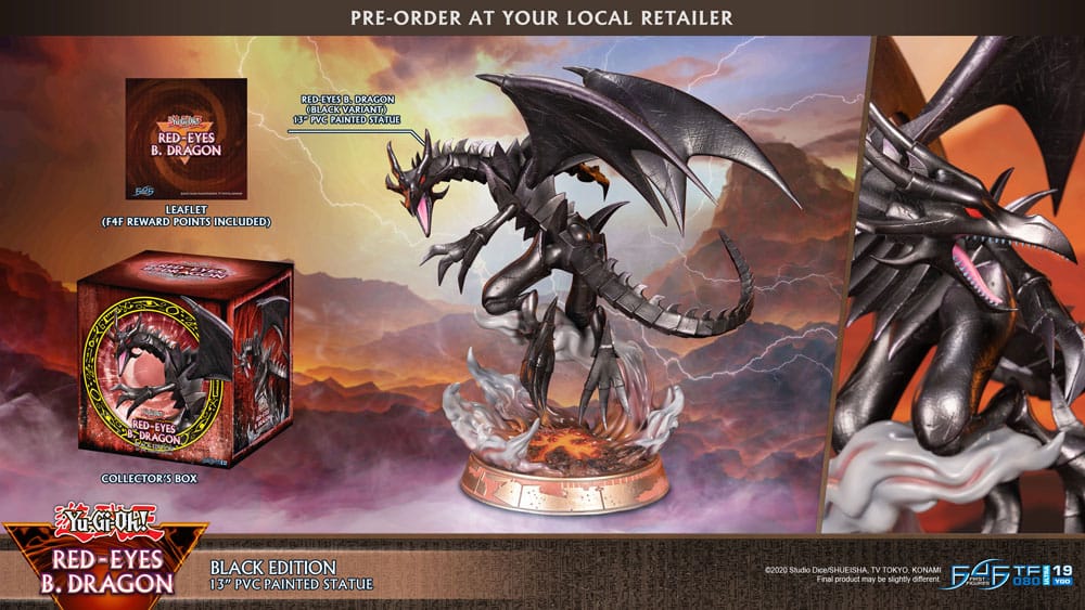 Yu-Gi-Oh! - Rotäugiger schwarzer Drache (Red-Eyes B. Dragon) - Black Colour Figur (First 4 Figures)