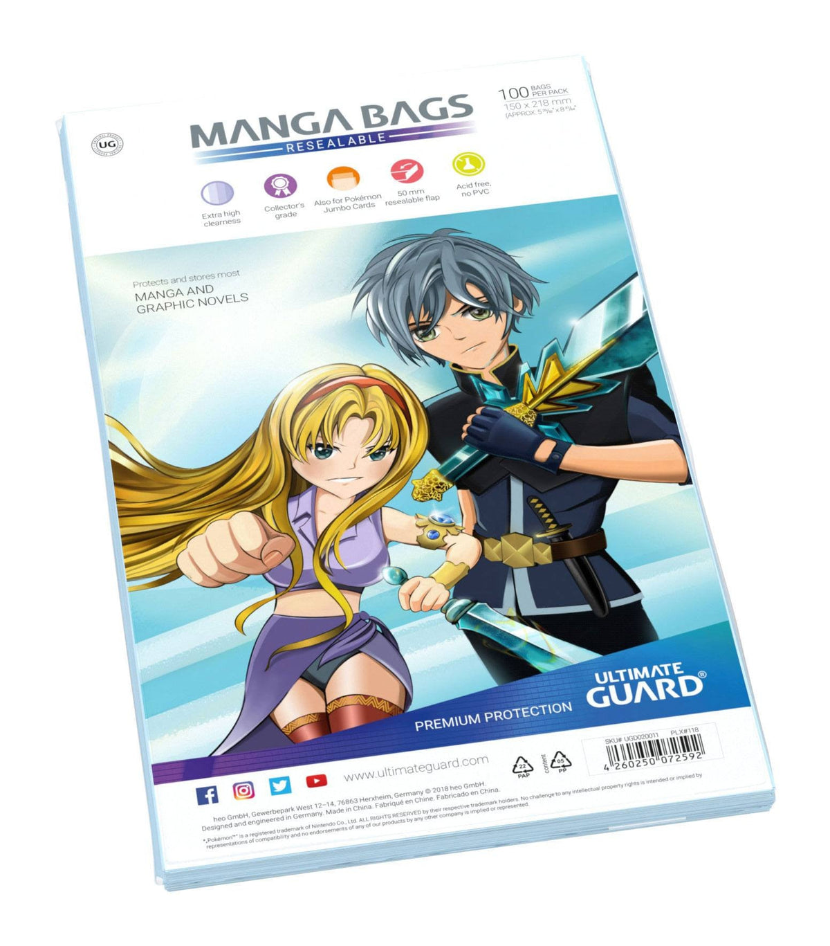 Ultimate Guard - Bolsas Manga - (150 x 218 mm) 100 unidades